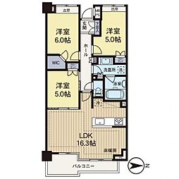 ライオンズ湘南江ノ島シーサイド 3LDKの間取図画像