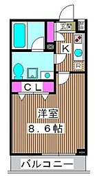 プレールドゥーク志村三丁目 5階1Kの間取り