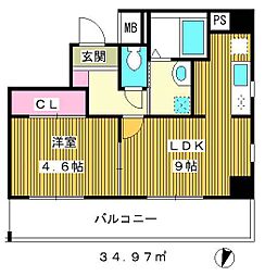 プレデパルク3 1LDKの間取図画像