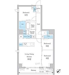 デュオフラッツ板橋大山 3LDKの間取図画像