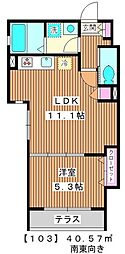 ヘーベルメゾンときわ台 1LDKの間取図画像