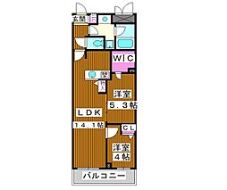 PRIMEGARDENWAKAGI 2LDKの間取図画像