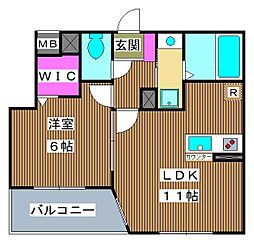 ル・クラージュ 1LDKの間取図画像