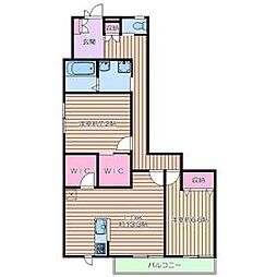 プチフォンテーヌ 2LDKの間取図画像