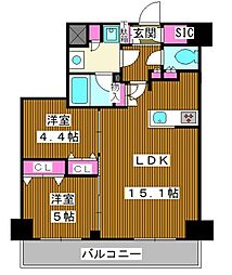 S-RESIDENCE板橋大山clair 2LDKの間取図画像