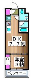 スバシエベルタ板橋本町 1DKの間取図画像