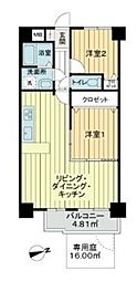レーベンハイム常盤台 2LDKの間取図画像