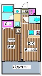 デルックスアカツカ 1DKの間取図画像