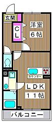ミヤビハイム徳丸 1LDKの間取図画像