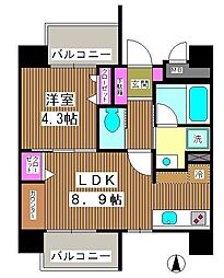 ブランシュール北町 1LDKの間取図画像