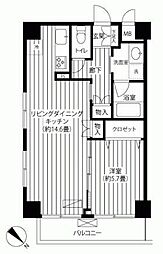 ハイキャスト大山 1LDKの間取図画像