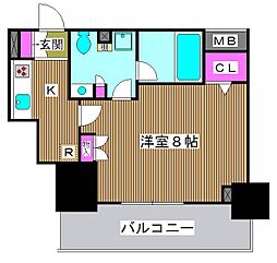 SKYCOURT板橋大山 1Kの間取図画像