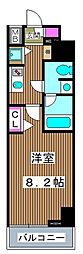 プレール・ドゥーク中板橋 1Kの間取図画像