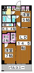 ザ・ケンジントン・レジデンスときわ台 2LDKの間取図画像
