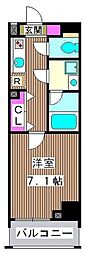 クレヴィスタ板橋西台 1Kの間取図画像