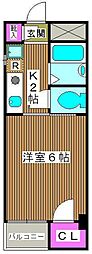 スカイハイツ 1Kの間取図画像