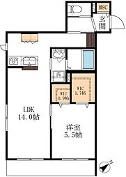 ルミエール中板橋 1LDKの間取図画像