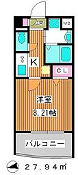 コンドミニオ欅 1Kの間取図画像