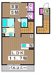 ノーブルコート 1LDKの間取図画像