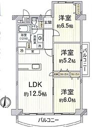 阪急南茨木ハイタウン駅前高層住宅Ｊ棟 3LDKの間取り