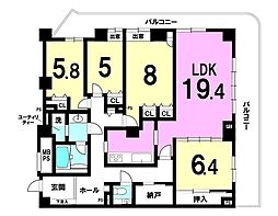 ベルパークシティアネックスセンター棟 4LDKの間取図画像