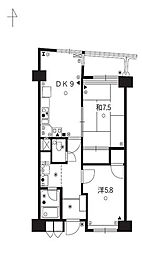 メゾン茨木西駅前 2DKの間取図画像