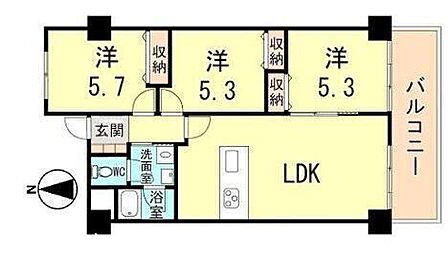3LDK 間取り