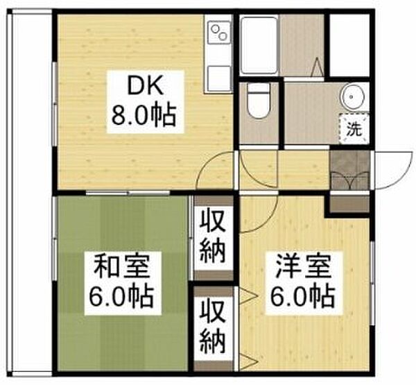 兵庫県姫路市飾磨区下野田４丁目(賃貸マンション2DK・3階・50.00㎡)の写真 その2