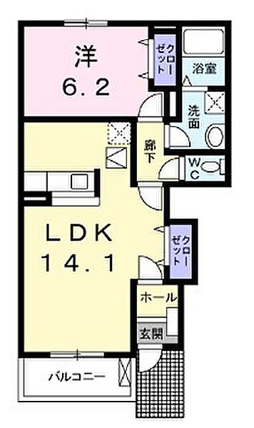 兵庫県姫路市飾磨区阿成渡場(賃貸アパート1LDK・1階・48.39㎡)の写真 その2