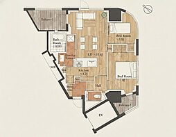 プラウド渋谷東 2LDKの間取図画像