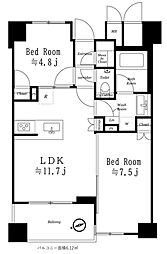 プレミスト明石町 2LDKの間取図画像
