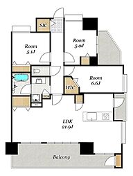 ファーネスト赤迫レジデンス 3LDKの間取図画像