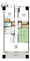サーパス滑石 3LDKの間取図画像