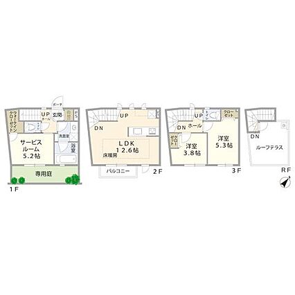 屋上テラス付き...