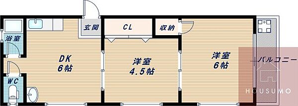 江坂ビル ｜大阪府吹田市垂水町1丁目(賃貸マンション2DK・4階・38.00㎡)の写真 その2