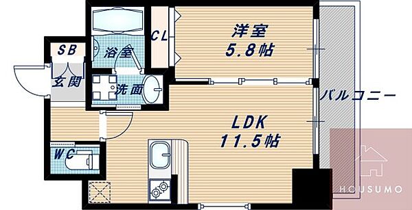 ORSUS新大阪 ｜大阪府大阪市淀川区宮原1丁目(賃貸マンション1LDK・7階・41.52㎡)の写真 その2