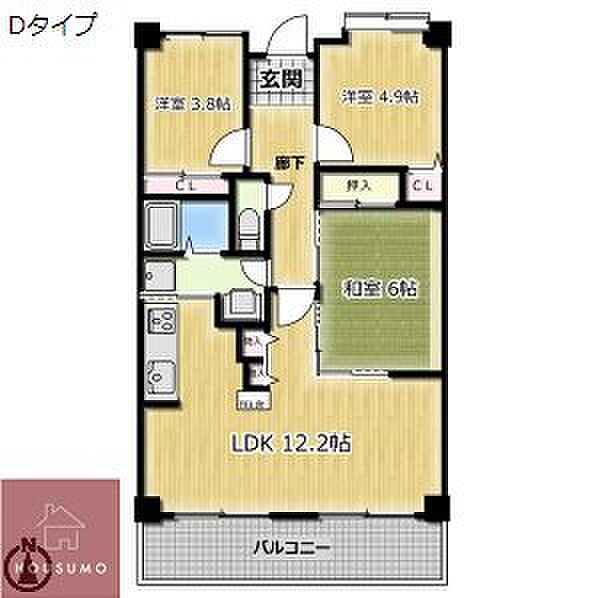 グランベール桃山台 306｜大阪府吹田市春日4丁目(賃貸マンション3LDK・3階・71.79㎡)の写真 その2