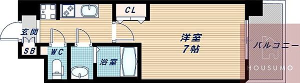 プレサンス江坂クォーレ 803｜大阪府吹田市南吹田5丁目(賃貸マンション1K・8階・22.70㎡)の写真 その2