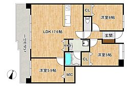 ルネッサンス21リバーサイド城南 3LDKの間取図画像