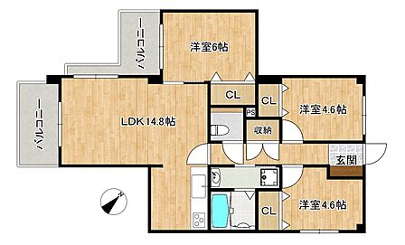 3LDK 間取り