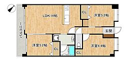 アンピール百年橋 3LDKの間取図画像