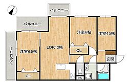 トーカンマンション大橋 3LDKの間取図画像
