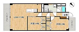 西新ビル 2LDKの間取図画像
