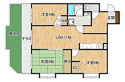 ライオンズマンション長住南 3LDKの間取図画像