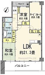 デュオガーデン川口さくらの杜 2SLDKの間取図画像