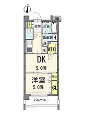 日神デュオステージ三ッ沢 1DKの間取図画像