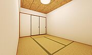 和室6畳部分、家具等を消したイメージパース写真です