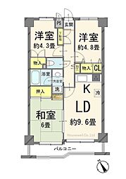 ワコーレ春日部3 3LDKの間取図画像