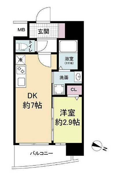 セレニテ神戸ミラクノール 501｜兵庫県神戸市兵庫区荒田町1丁目(賃貸マンション1DK・5階・27.45㎡)の写真 その2