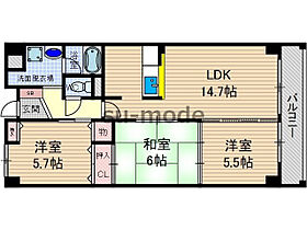 リヴェール茨木  ｜ 大阪府茨木市上中条2丁目（賃貸マンション3LDK・6階・68.17㎡） その2